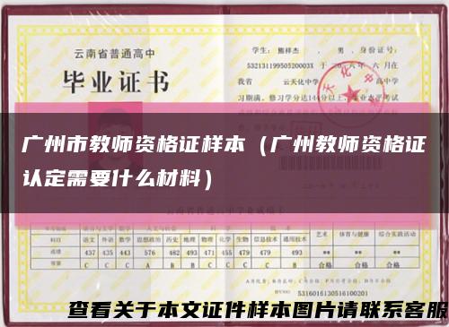 广州市教师资格证样本（广州教师资格证认定需要什么材料）缩略图
