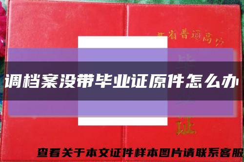 调档案没带毕业证原件怎么办缩略图