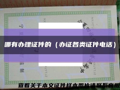 哪有办理证件的（办证各类证件电话）缩略图