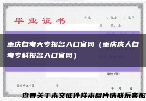 重庆自考大专报名入口官网（重庆成人自考专科报名入口官网）缩略图