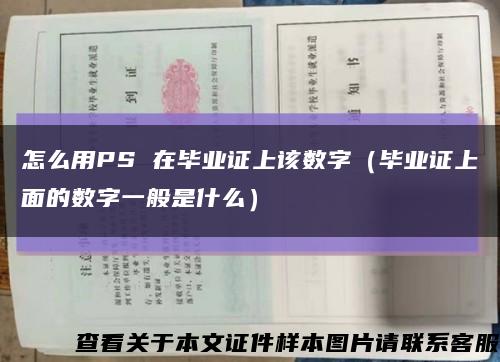 怎么用PS 在毕业证上该数字（毕业证上面的数字一般是什么）缩略图