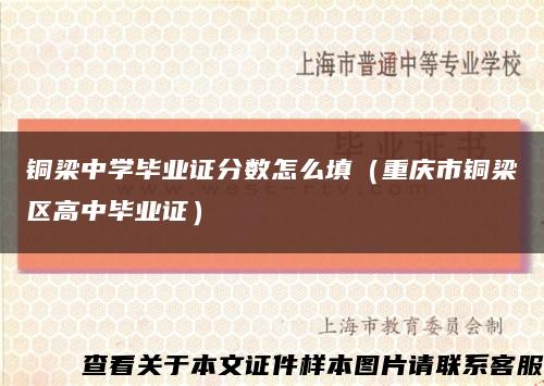 铜梁中学毕业证分数怎么填（重庆市铜梁区高中毕业证）缩略图