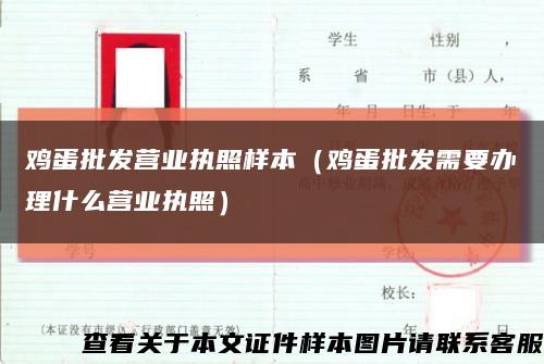 鸡蛋批发营业执照样本（鸡蛋批发需要办理什么营业执照）缩略图