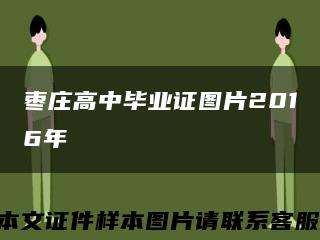 枣庄高中毕业证图片2016年缩略图