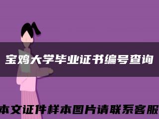 宝鸡大学毕业证书编号查询缩略图