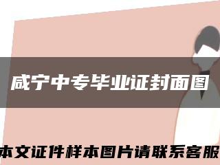 咸宁中专毕业证封面图缩略图