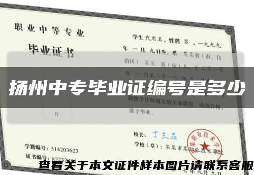 扬州中专毕业证编号是多少缩略图