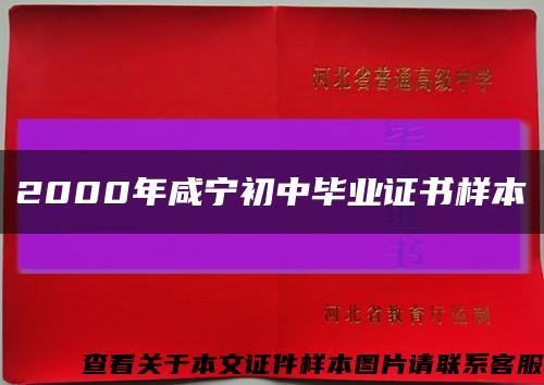 2000年咸宁初中毕业证书样本缩略图
