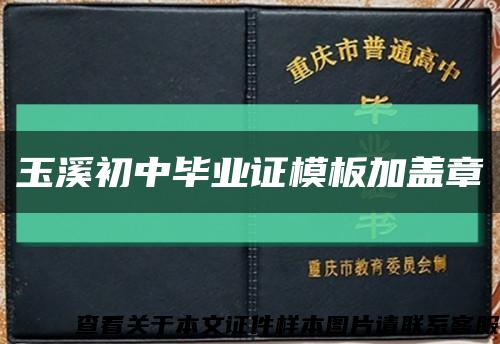 玉溪初中毕业证模板加盖章缩略图