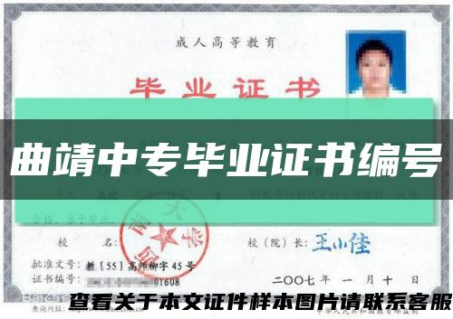 曲靖中专毕业证书编号缩略图