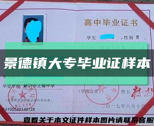 景德镇大专毕业证样本缩略图