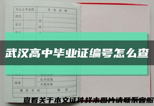 武汉高中毕业证编号怎么查缩略图