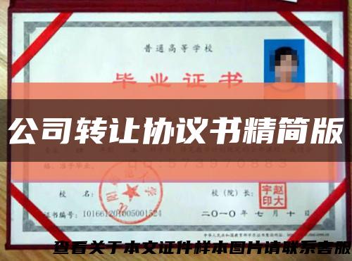 公司转让协议书精简版缩略图