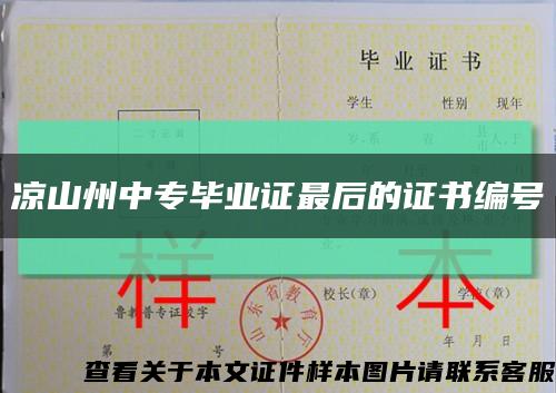 凉山州中专毕业证最后的证书编号缩略图