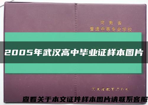 2005年武汉高中毕业证样本图片缩略图