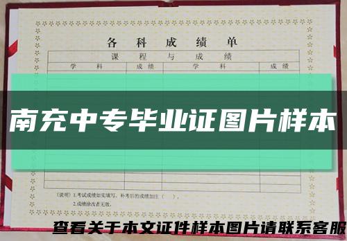 南充中专毕业证图片样本缩略图