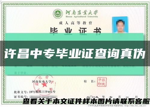 许昌中专毕业证查询真伪缩略图