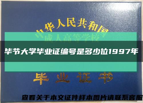 毕节大学毕业证编号是多少位1997年缩略图