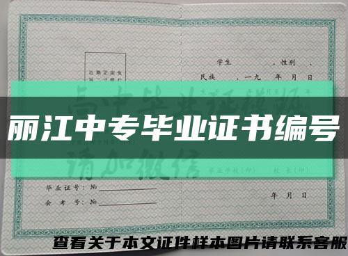 丽江中专毕业证书编号缩略图