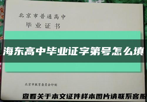 海东高中毕业证字第号怎么填缩略图