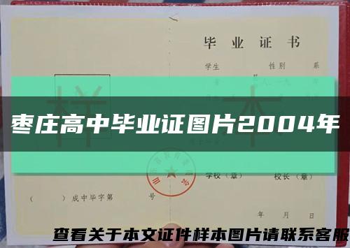 枣庄高中毕业证图片2004年缩略图
