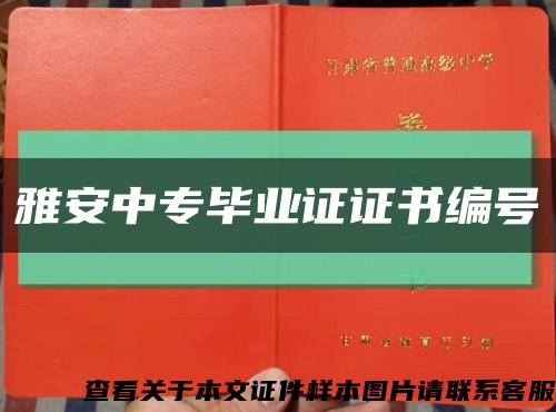 雅安中专毕业证证书编号缩略图