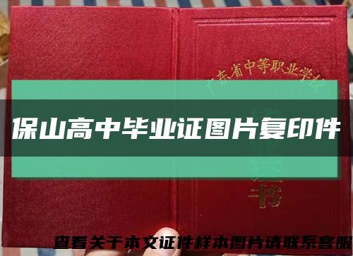 保山高中毕业证图片复印件缩略图