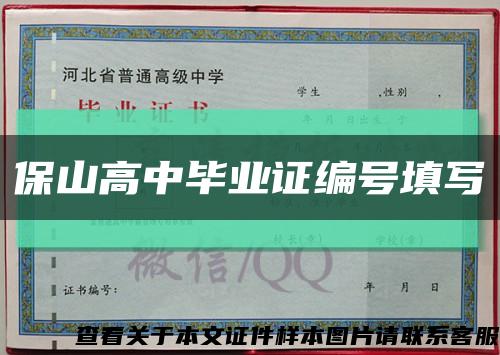 保山高中毕业证编号填写缩略图