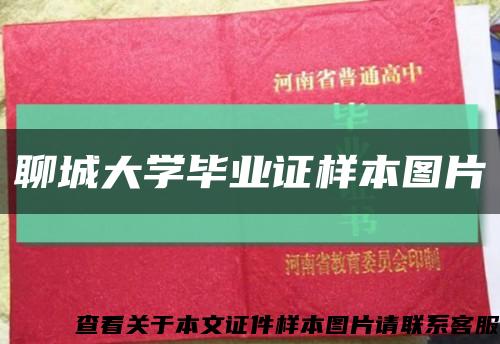 聊城大学毕业证样本图片缩略图