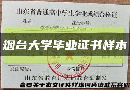 烟台大学毕业证书样本缩略图