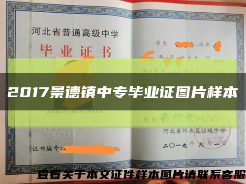 2017景德镇中专毕业证图片样本缩略图