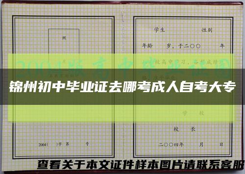 锦州初中毕业证去哪考成人自考大专缩略图