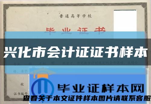 兴化市会计证证书样本缩略图