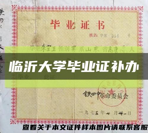 临沂大学毕业证补办缩略图