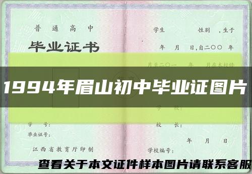 1994年眉山初中毕业证图片缩略图