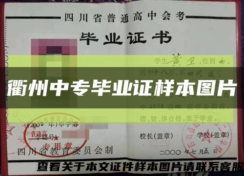 衢州中专毕业证样本图片缩略图