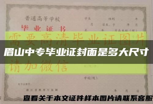 眉山中专毕业证封面是多大尺寸缩略图