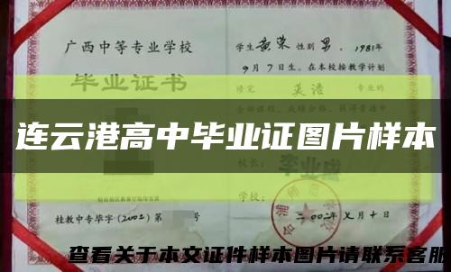 连云港高中毕业证图片样本缩略图
