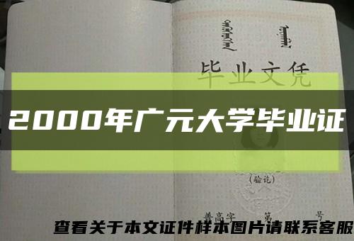 2000年广元大学毕业证缩略图
