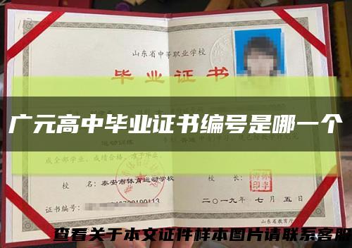 广元高中毕业证书编号是哪一个缩略图