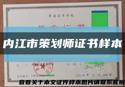 内江市策划师证书样本缩略图