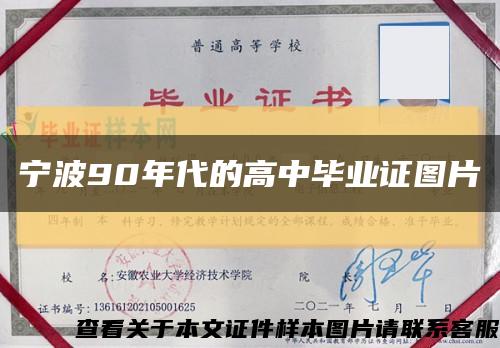 宁波90年代的高中毕业证图片缩略图