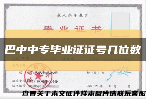 巴中中专毕业证证号几位数缩略图