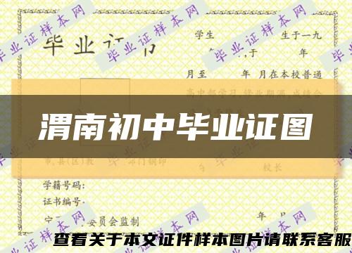 渭南初中毕业证图缩略图