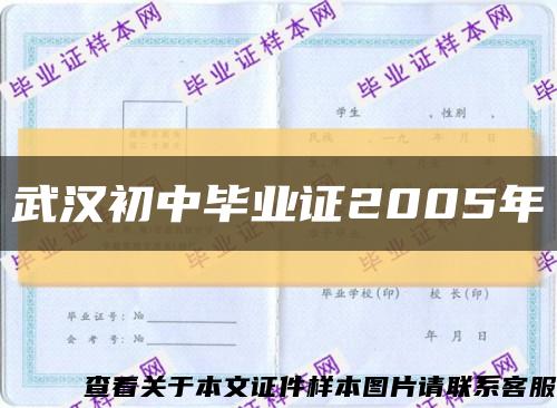 武汉初中毕业证2005年缩略图