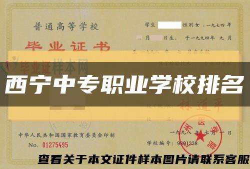 西宁中专职业学校排名缩略图