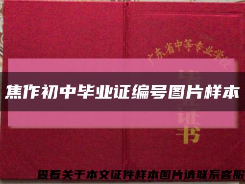 焦作初中毕业证编号图片样本缩略图