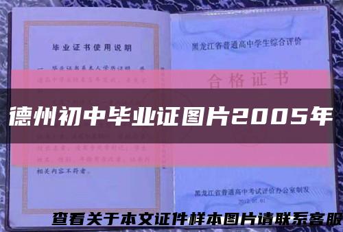 德州初中毕业证图片2005年缩略图