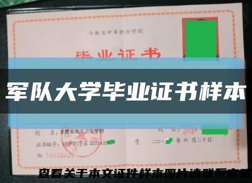 军队大学毕业证书样本缩略图