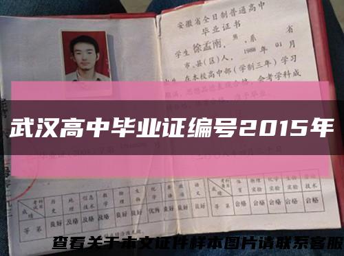 武汉高中毕业证编号2015年缩略图
